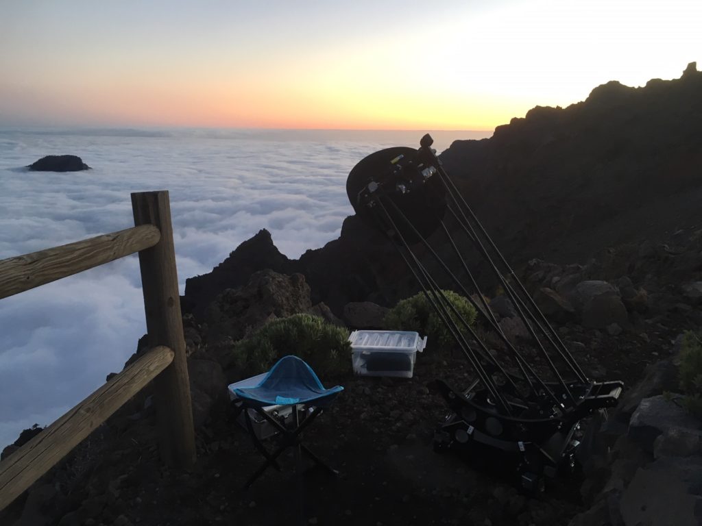 telescope setup on the Roque de los Muchachos