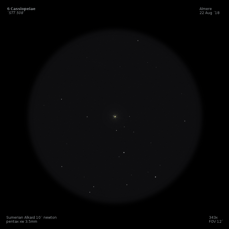 6 cas, a double star in cassiopeia