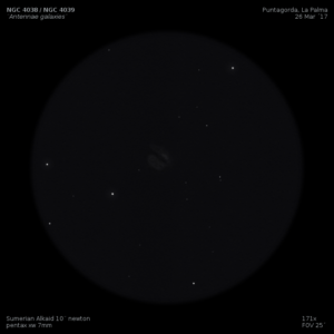 sketch Caldwell 60 NGC 4038/4039 antennae galaxies
