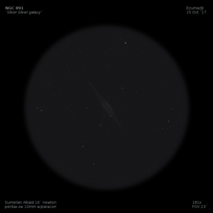 sketch Caldwell 23 NGC 891 silver sliver galaxy