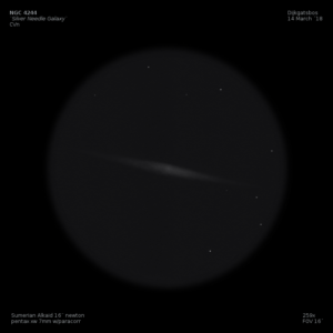 sketch Caldwell 26 NGC 4244 silver needle galaxy