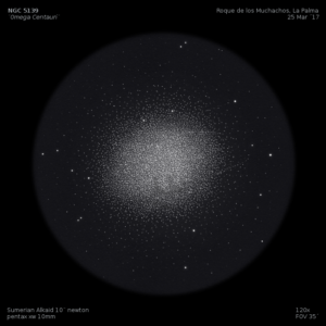 sketch Caldwell 80 NGC 5139 omega centauri