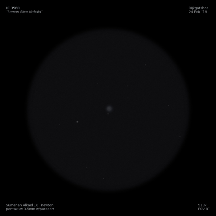 sketch IC 3568 Lemon Slice Nebula
