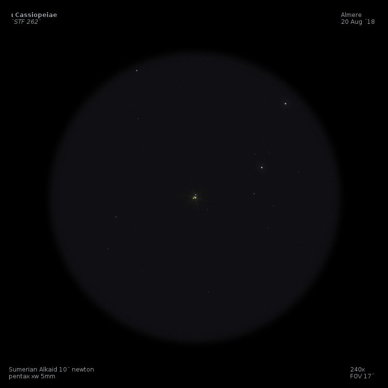 iota cas, a double star in cassiopeia