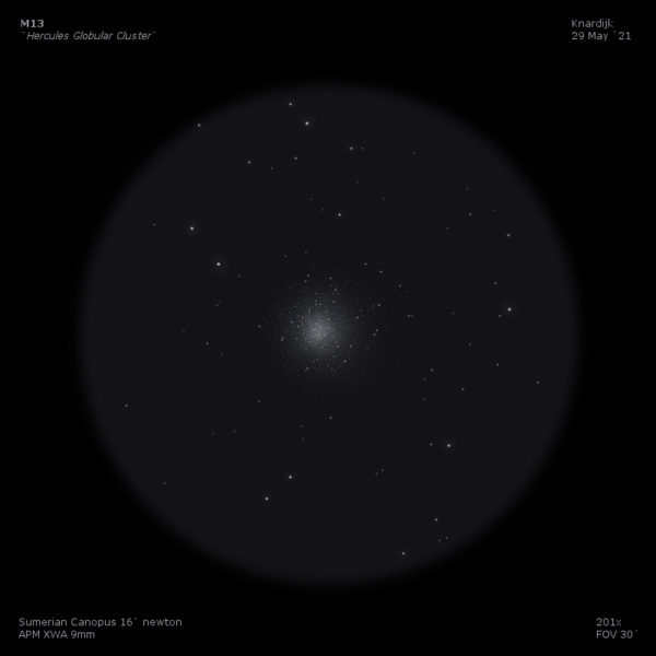 sketch M13 messier 13 hercules globular cluster