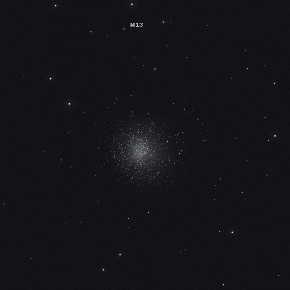 sketch M13 messier 13 great hercules globular cluster