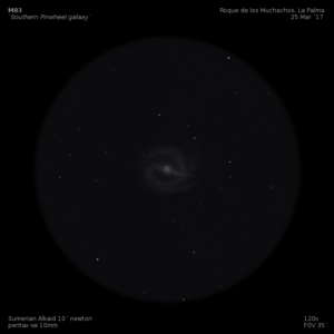 sketch messier 83 m83 southern pinwheel galaxy