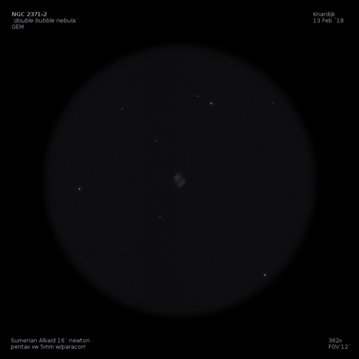 sketch NGC 2371-2 Double Bubble Nebula