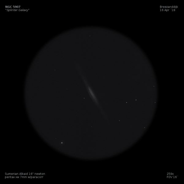 sketch ngc 5907 splinter galaxy