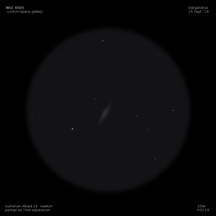 sketch NGC 6503 Lost in Space Galaxy