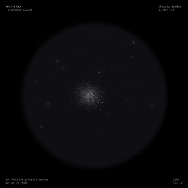 sketch NGC 6723 Chandelier Cluster