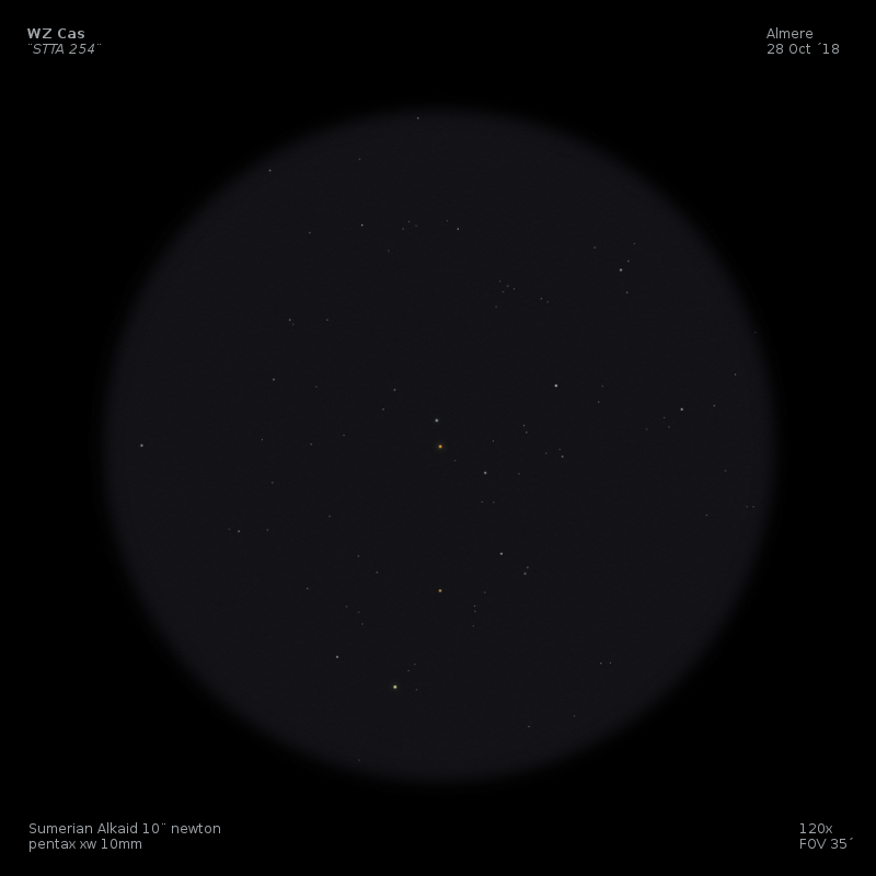 wz cas, a double star in cassiopeia