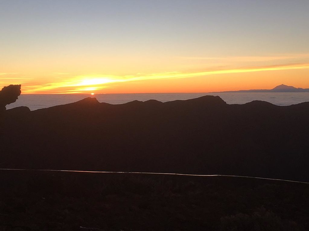 sunrise Roque de los Muchachos after messier marathon