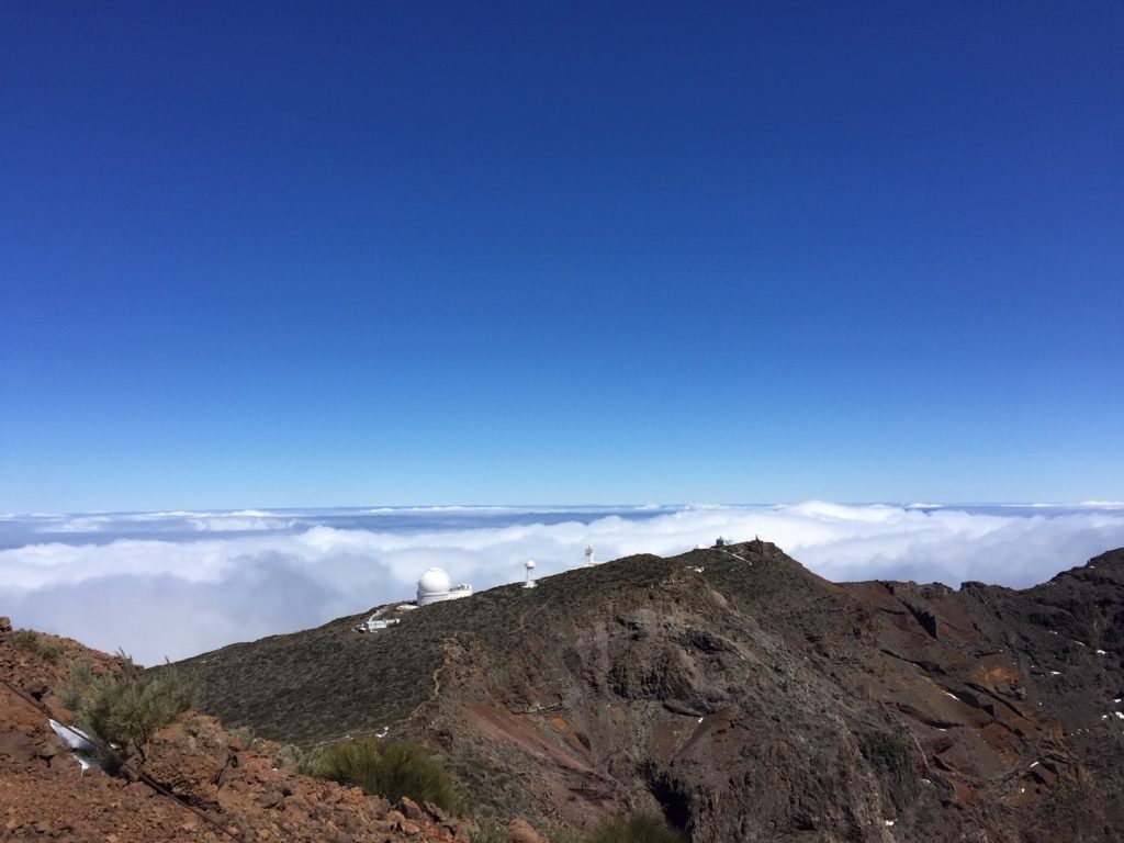 telescope view Roque de los Muchachos before Messier marathon