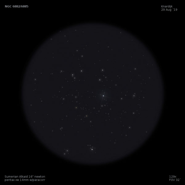 sketch Caldwell 37 NGC 6885