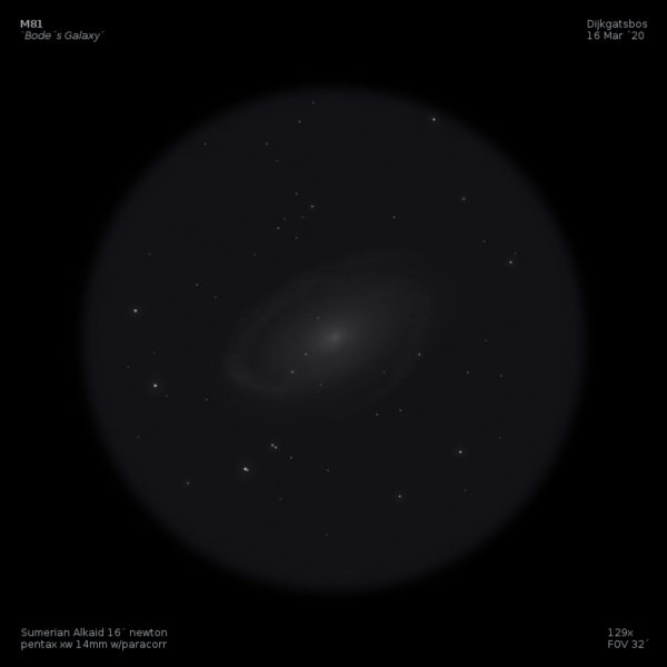 sketch M81 messier 81 bode's galaxy