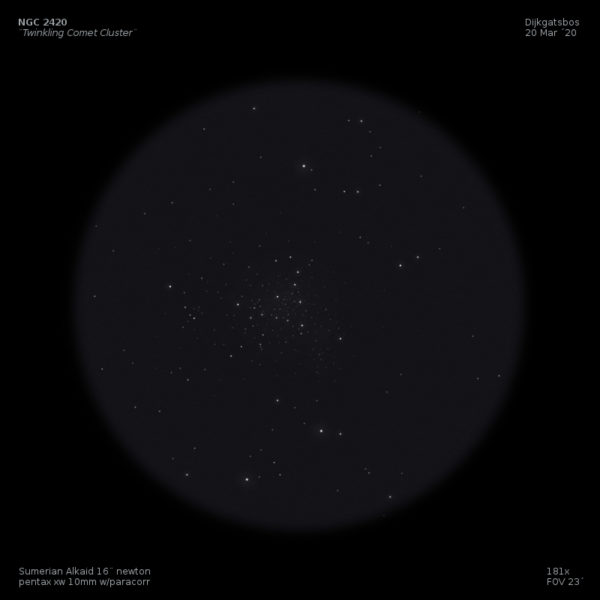 sketch NGC 2420 - Twinkling Comet Cluster