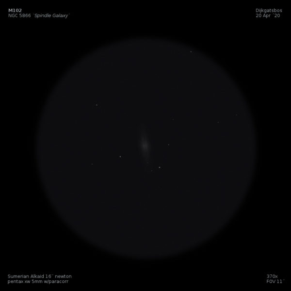 sketch M102 messier spindle galaxy