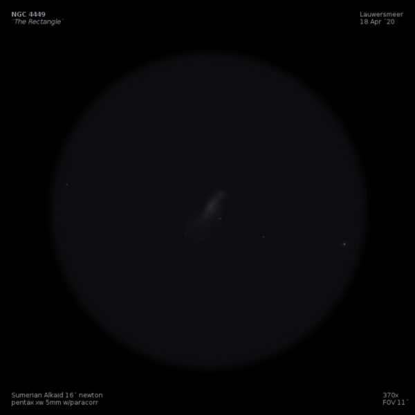 sketch Caldwell 21 NGC 4449 rectangle galaxy trainwreck