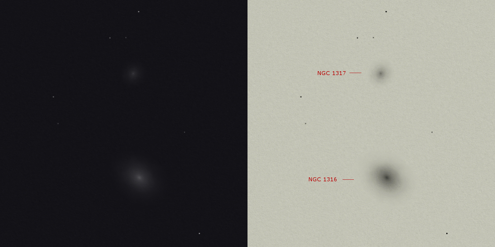 sketch fornax a arp 154 ngc 1316